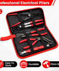 Automotive Electrical Disconnect Pliers Kit with Case, 5 red-handled tools, open in storage case, easy connector removal