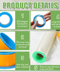 Grab And Go 16 Piece Shrink Wrap Dispenser Set For Moving Pallets Fits 3 Inch Film Core Plastic Pallet Handles In Blue And Green 8 Pairs For Easy Packing Shipping And Storage, blue and green dispenser close-up