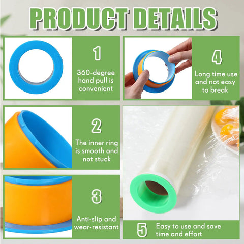 Grab And Go 16 Piece Shrink Wrap Dispenser Set For Moving Pallets Fits 3 Inch Film Core Plastic Pallet Handles In Blue And Green 8 Pairs For Easy Packing Shipping And Storage, blue and green dispenser close-up
