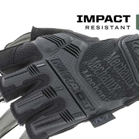 Fingerless Tactical Gloves With Impact Protection D3O Palm Padding And TPR Armor for EN 388 Standards, close-up on back