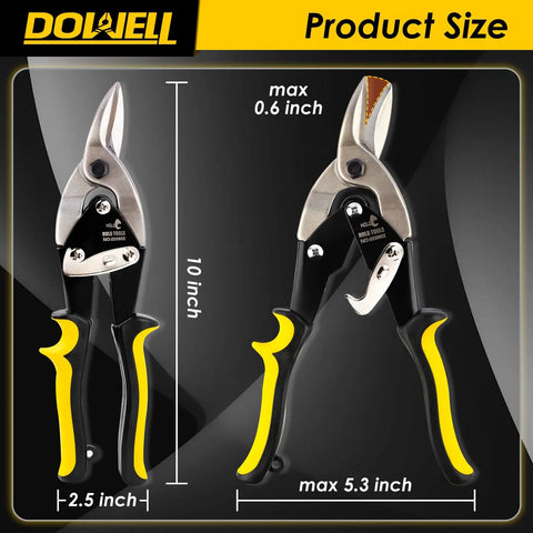 Heavy Duty 10 Inch Tin Snips For Metal Cutting With Chrome Vanadium Blades Left Handed Aviation Snips dimensions