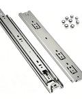 Garage Ready Heavy Duty Drawer Slides Full Extension Ball Bearing Rails Side Mount Cabinet Runners For Workbenches 58 Inch with steel rollers.
