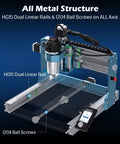 Beefy Ultra CNC Router Machine For Metal With 710W Spindle All Metal Frame 0.03mm Precision Dual Linear Guides And Ball Screws