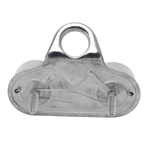 Stainless Steel Boat Cam Cleat For Rope 5 To 15mm With 3.34 Inch Fairlead Ring And Progressive Teeth, side view of back
