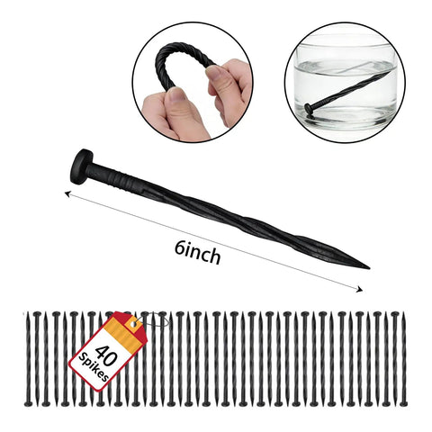 Flexible 6-inch spikes for No Dig Garden Edging Border 2 Inches Tall 40 Feet Long Flexible Plastic With 40 Stakes
