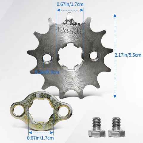 Front Engine Sprocket Kit For Motorcycles 17mm Fits 50cc 160cc Chinese ATVs Quads Dirt Bikes Go Karts 13T Universal Fit