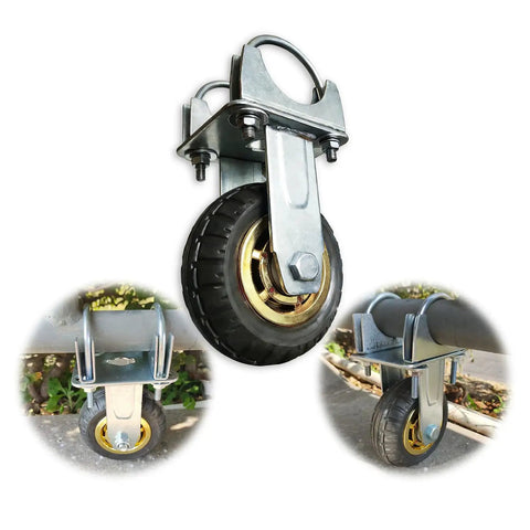 Built Tough 5 Inch Gate Support Wheel For Farm And Ranch Gates With Metal Bracket Zinc Finish And Rugged Rubber Tire