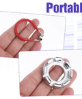 Hands holding steel wrench and spoke tool from 7 Piece Bicycle Spoke Wrench Kit, Steel Spoke Torque Tool Set, Portable Rim Alignment Kit