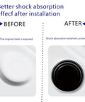 Before and after comparison of Heavy Duty Silicone Car Door Dampers 20 Pack showing shock absorption and aesthetic protection.