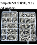 Rust Resistant 304 Stainless Steel Cup Head Hex Socket Screws Set With Nuts And Washers M3 M4 M5 Must Have For DIY Home Renovation Indoor Or Outdoor Use Bulk Pack Of 200 Pieces in storage box