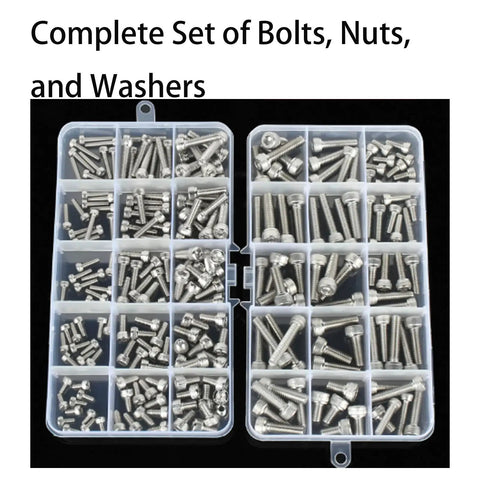 Rust Resistant 304 Stainless Steel Cup Head Hex Socket Screws Set With Nuts And Washers M3 M4 M5 Must Have For DIY Home Renovation Indoor Or Outdoor Use Bulk Pack Of 200 Pieces in storage box