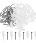 50 Sets Concrete Wall Anchors And Screws Kit For Shelves And Picture Frames Heavy Duty Stainless Steel And Plastic Expansion Screws
