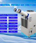 Built Tough Industrial Portable Air Conditioner Crushes That Summer Heat In Warehouses And Workshops 110V 18700BTU, 45.86in tall.