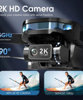 Dope 2K GPS Drone With EIS And 7.22 Inch Remote Screen camera close-up showing 2K HD Cam, 90° lens adjustable, 5GHz transmission.