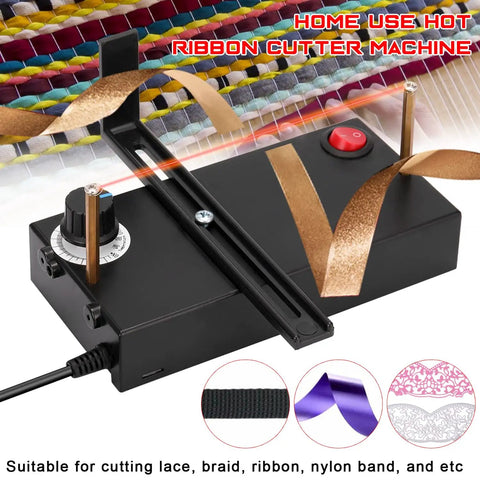 Hot Ribbon Cutter Machine For Home DIY Rope Bands And Crafting, Adjustable 100 To 600 Celsius Temperature, Fireproof ABS Case