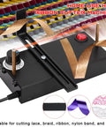 Hot Ribbon Cutter Machine For DIY Rope And Craft Projects with adjustable temperature and fireproof ABS case, showing control knob.