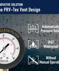 SENCTRL pool filter pressure gauge with 2-inch dial, stainless steel case, 1/4 NPT lower mount, waterproof.
