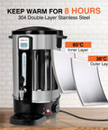 Real 100 Cup Big Batch Commercial Coffee Urn With 20L Stainless Steel And Double Wall Insulation, Fast One Cup Per Minute Brew