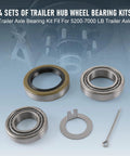 Heavy Duty Trailer Hub Bearing Kit For 5200-7000 Lb Tandem Axles, Set Of 4, visible bearings and washers
