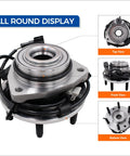MACEL 513188 front wheel hub bearing assembly with ABS; silver metal hub with six-lug pattern
