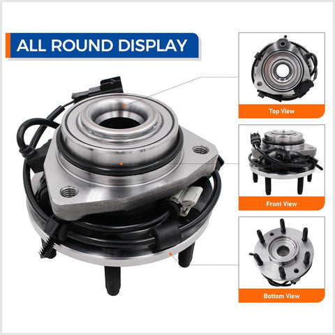 MACEL 513188 front wheel hub bearing assembly with ABS; silver metal hub with six-lug pattern