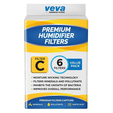 Box of Six Pack Premium Humidifier Filters Replacement For HC-888 HC-888N HW Filter C Fits HCM-890 Series Evaporative Humidifiers