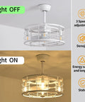 Enclosed Ceiling Fan With Lights Remote Control Kid Friendly Caged Design Lighting Kit With Reversible Motor 20 Inch White Indoor Fan