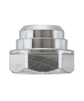 Close-up of a Seven Eighths Inch Arbor Locking Nut For Power Tools And Saws Heavy Duty USA Made Hardware, steel construction.