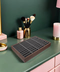 Premium Wooden Jewelry Tray Featuring Forty Smooth Compartments And Plush Velvet Insert For Classic Bracelet And Bangle Display Stand Plus Reliable Countertop Organizer That Straight Up Hits Different on vanity