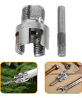 Heavy Duty Electric Drill Adapter Pipe Threader Tool For Ppr And Pe Pipes, carbon steel cutting head with threaded design.