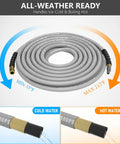 Coiled pressure washer hose, 50 ft, 4000 PSI, gray steel-braided with non-marking rubber; 3/8 in quick-connect and M22 fittings