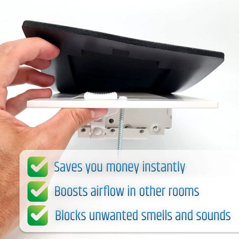 Person holding Magnetic Vent Covers Three Pack That Will Not Fall Off Upgraded Design For Sealing Floor Wall And Ceiling Registers