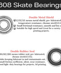 608 RS Chrome Steel Ball Bearings 100 Pack 8x22x7mm Pre Lubricated Double Rubber Sealed ABEC 3 High Speed Bearings diagram