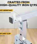 Close-up of Two Pack Saw Stand Sawhorse With Adjustable Seven Level Quick Build Foldable Heavy Duty Miter Saw Stand made of iron Q195, highlighting rust resistance and top limit clip.