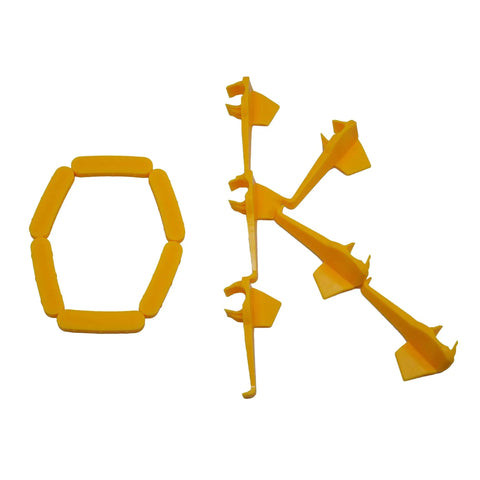 Tire Changer Plastic Inserts Kit With Nylon Rim Edge Protectors For Duck Head Mount Demount Tools, shown flat and arranged.