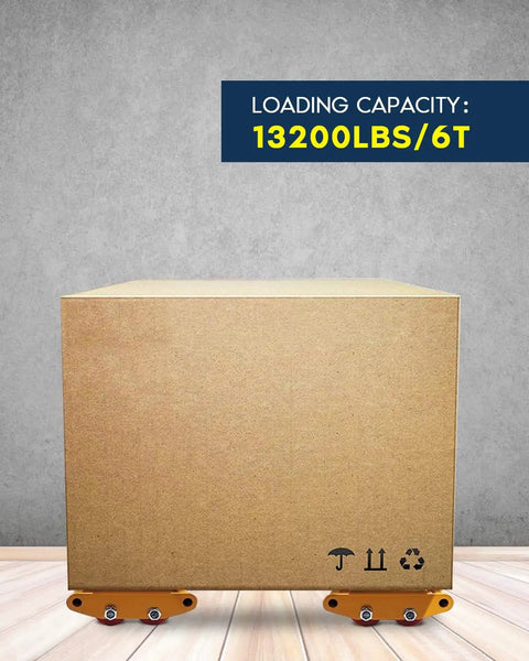 Super Heavy Duty Machinery Moving Skates 6 Ton Capacity With Non Slip Pu Rollers For Industrial Equipment And Machine Transport under a large box.