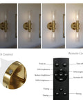 Battery Powered Wall Sconce Set Of 2 With 10000mAh Rechargeable Batteries Remote Control Cordless Timer Dimmable Glass Lamps