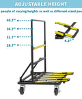 Heavy Duty Folding Drywall Cart Dolly Beast With 1800 Lbs Capacity For Job Sites Handling Heavy Stuff Like Plywood Lumber Glass Plus Reinforced Steel Frame Welded Joints And Adjustable Handle Height For Easy Maneuvering On Any Floor Type. Adjustable steel drywall cart with 28.7 to 40.7 in height