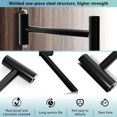 Door Hinge Adjustment Tool For.134 And.180 Hinges, Black Steel With Polished Finish, Contemporary Style, installed on wood door.