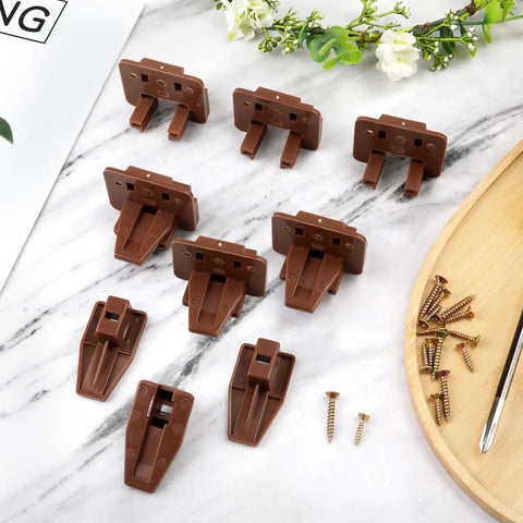 Brown Plastic Drawer Track Guide Repair Kit For Center Mount Drawers To Run Dang Smooth Quick Replacement Slides With Mounting Screws for dressers and nightstands