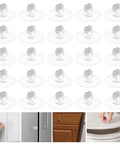 Crystal Acrylic Drawer Knobs 25 Piece Set Self Adhesive Stick On Pull Handles For Dressers Cabinets Wardrobes Bathrooms And More Drill Free Easy Install Glitter Sparkle Finish, clear acrylic