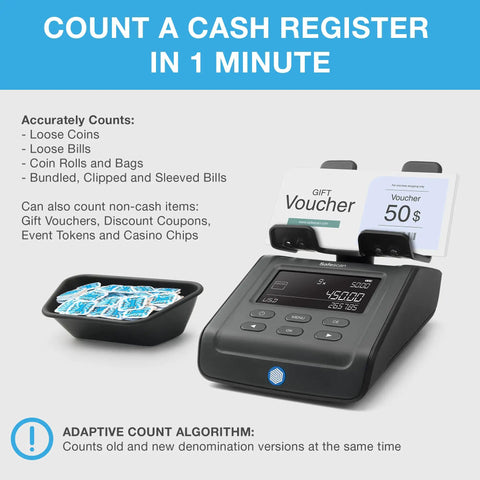Money Counting Scale For Cash Registers Multi Currency Counts Coins And Bills In One Minute With Non Cash Items