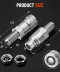 Racewill 1/2 in flat-face ISO 16028 hydraulic quick-connect couplers with 5/8 in JIC bulkhead threads and dust caps (pair)