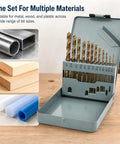 Sick 13-Piece Cobalt Left Hand Drill Bit Set For Stainless Steel And Hardened Metal! Heavy Duty Reverse Twist Bits With Split Point Tip, Titanium Coated HSS Jobber Length Kit In Storage Case For Tough Jobs. 13-bit set in case for metal, wood, and plastic
