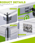 Close-up details of Extra Large Medicine Lock Box With Adjustable Shoulder Strap And Child Safety Lock showing key lock and hinges.