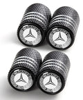 Mercedes Benz Tire Valve Stem Cap Covers 4 Pack Aluminum Alloy Air Valve Caps Black Corrosion Resistant Keeps Your Valves Safe
