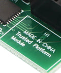 Close-up of TPM 2.0 Security Module With 10 Pin SPI Interface Infineon SLB 9670 for AOM 9670H Trusted Platform, circuit board detail