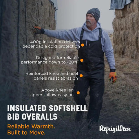 Man wearing Extreme Cold Insulated Bib Overalls For Men And Women, Tough As Nails Waterproof Wind Resistant Snow Coveralls With 400 Plus Grams Of Warmth, Heavy Duty Winter Work Gear, Black And Lime, XXL