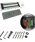 White 1200lb Indoor Electromagnetic Door Lock Kit With L And Z Bracket For Inswinging Doors Includes LED Sensor And Easy Install