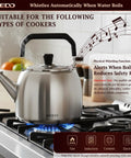 Stainless Steel Whistling Tea Kettle For Gas And Induction Stovetops, 304 Food Grade, Large 4L Capacity on gas stove